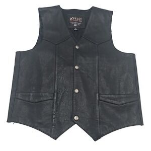 First Mfg Company Xpert Performance M600 Leather Vest Biker Motorcycle M